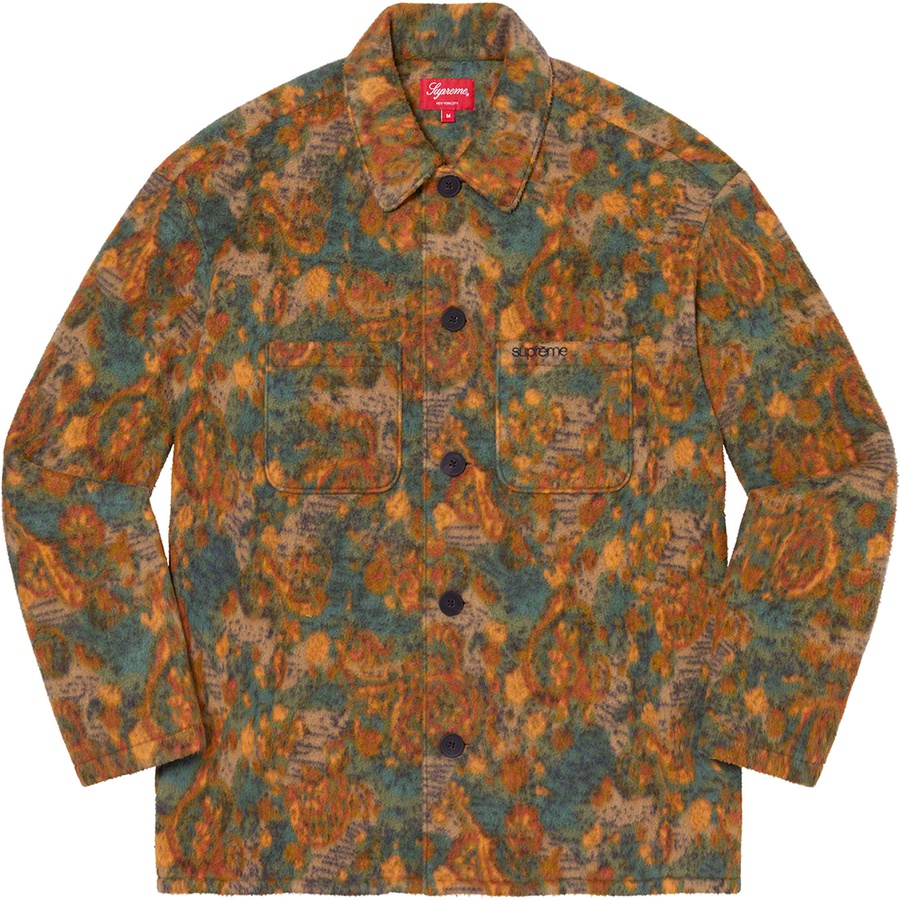 Details on Paisley Fleece Shirt Tan from fall winter
                                                    2021 (Price is $138)