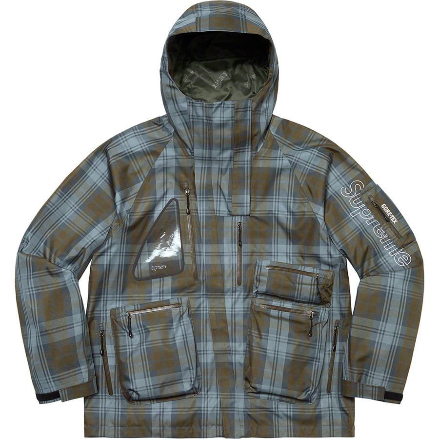 Details on GORE-TEX Tech Shell Jacket Olive Plaid from fall winter
                                                    2021 (Price is $328)