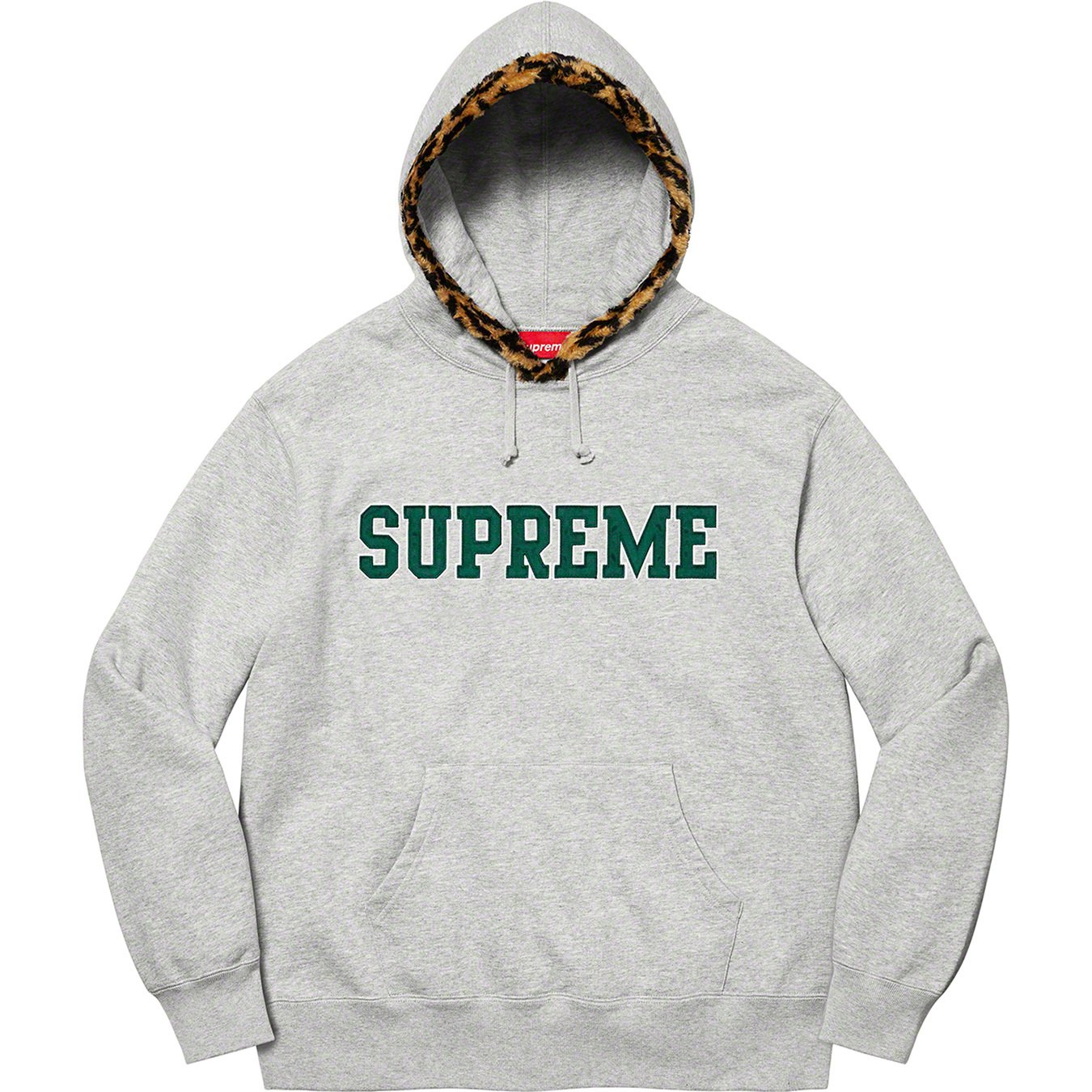 Supreme Leopard Trim Hooded Sweatshirt