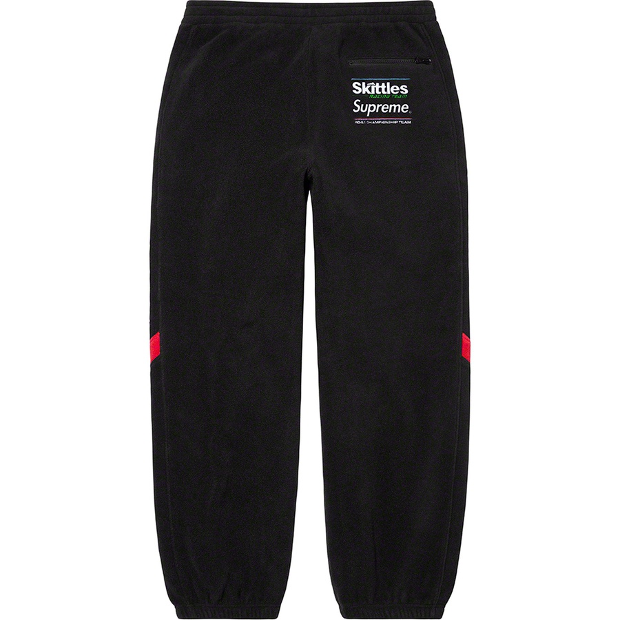 Details on Supreme Skittles Polartec Pant Black from fall winter
                                                    2021 (Price is $188)