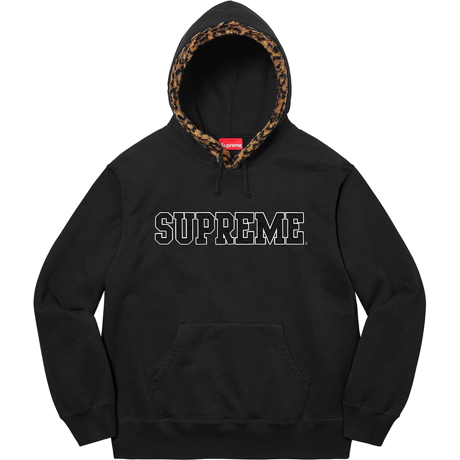Details on Leopard Trim Hooded Sweatshirt Black from fall winter 2021 (Price is $158)