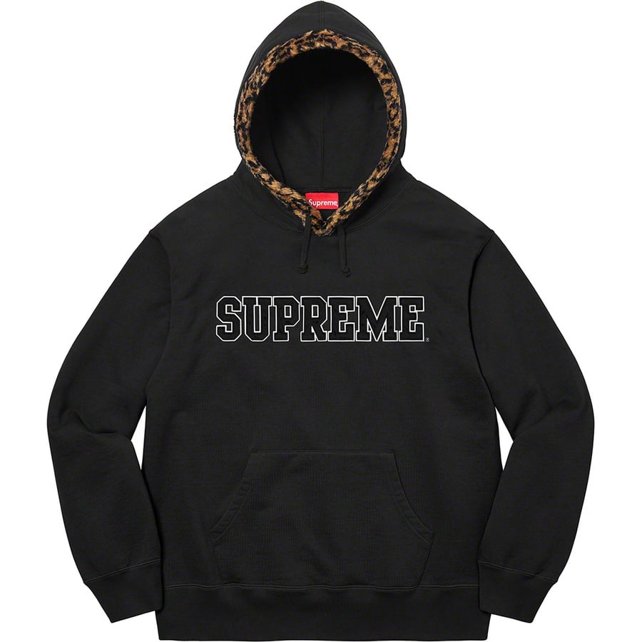 Details on Leopard Trim Hooded Sweatshirt Black from fall winter
                                                    2021 (Price is $158)