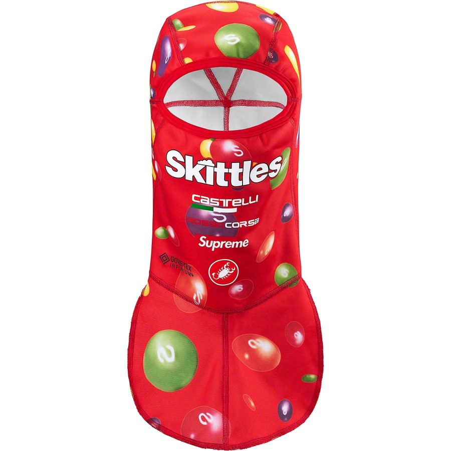 Details on Supreme Skittles <wbr>Castelli Balaclava Red from fall winter 2021 (Price is $68)
