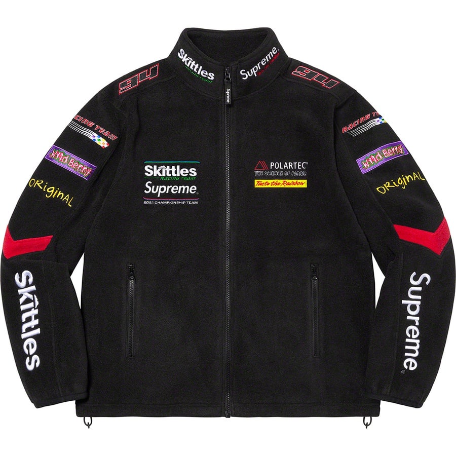 Details on Supreme Skittles <wbr>Polartec Jacket Black from fall winter 2021 (Price is $228)
