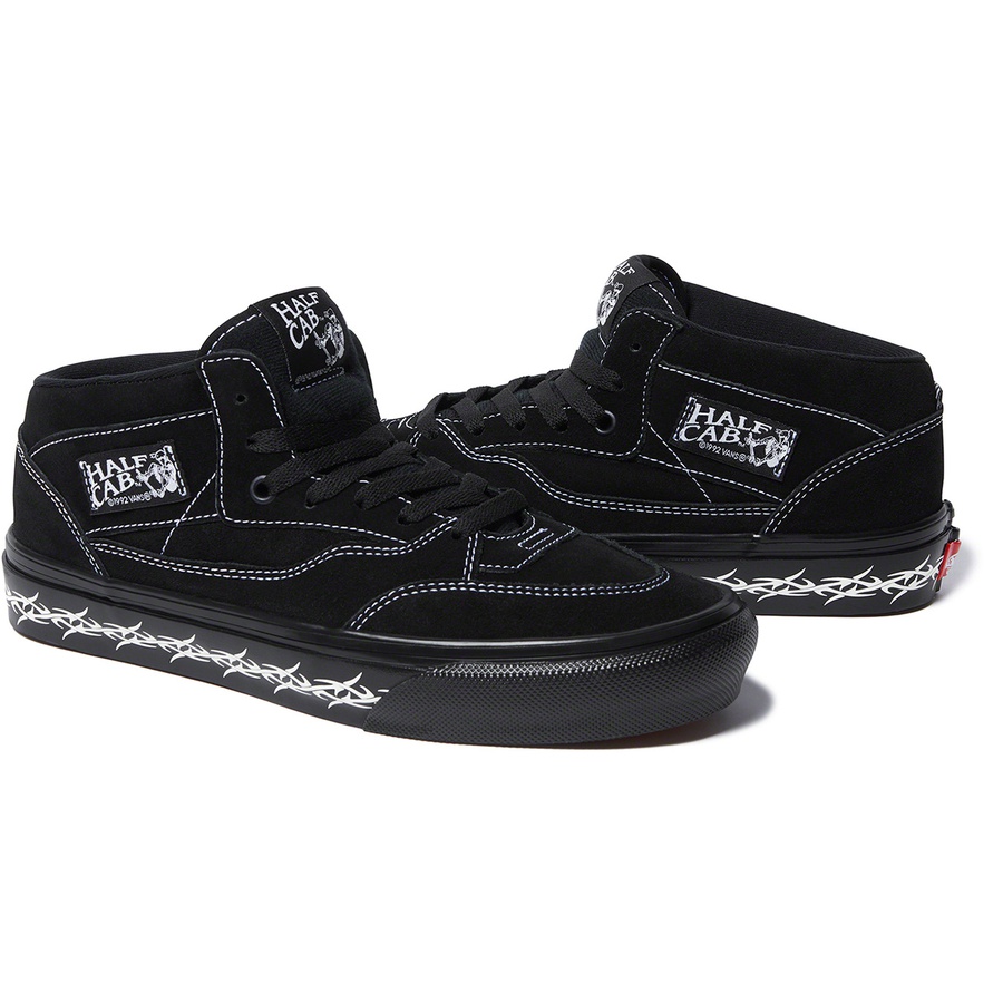 Details on Supreme Vans Half Cab Black from fall winter
                                                    2021 (Price is $110)