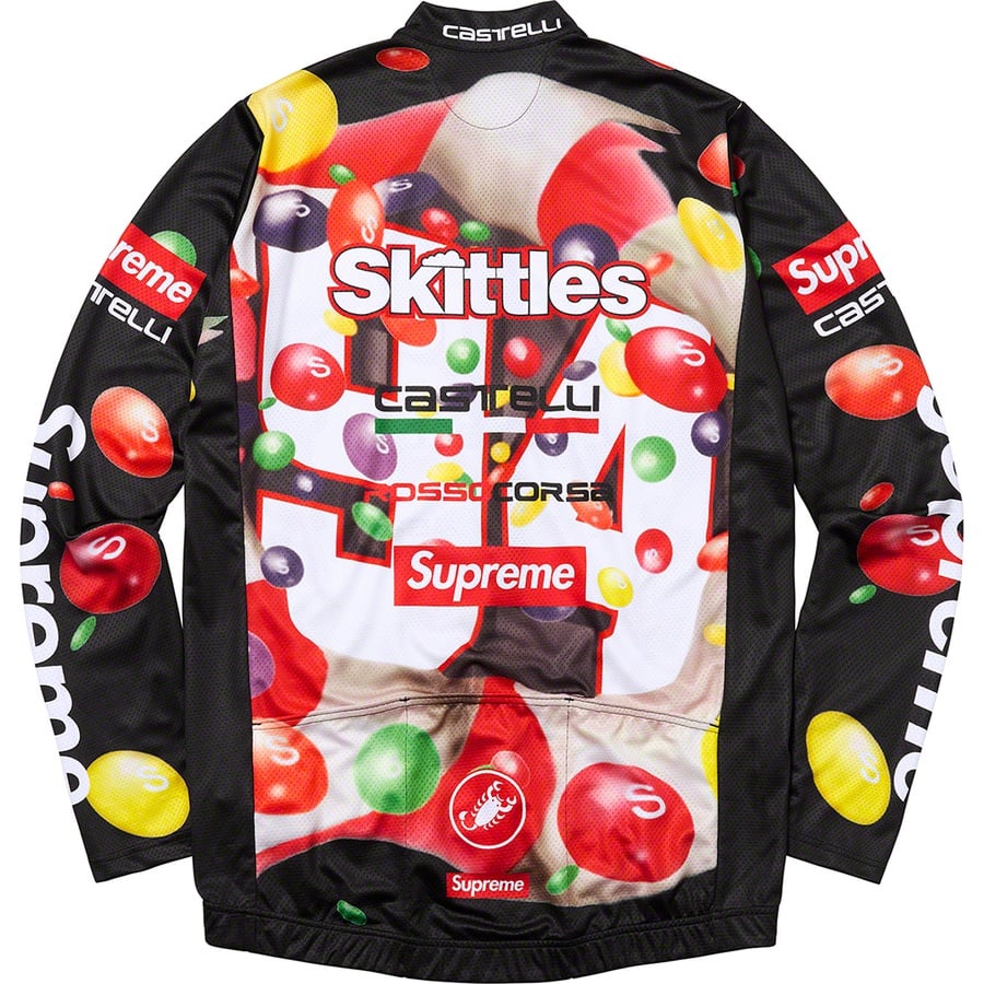 Details on Supreme Skittles <wbr>Castelli L S Cycling Jersey Black from fall winter 2021 (Price is $198)
