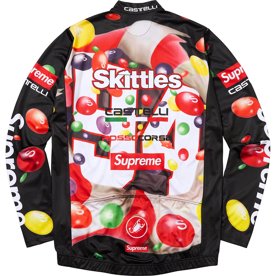 Details on Supreme Skittles <wbr>Castelli L S Cycling Jersey Black from fall winter
                                                    2021 (Price is $198)