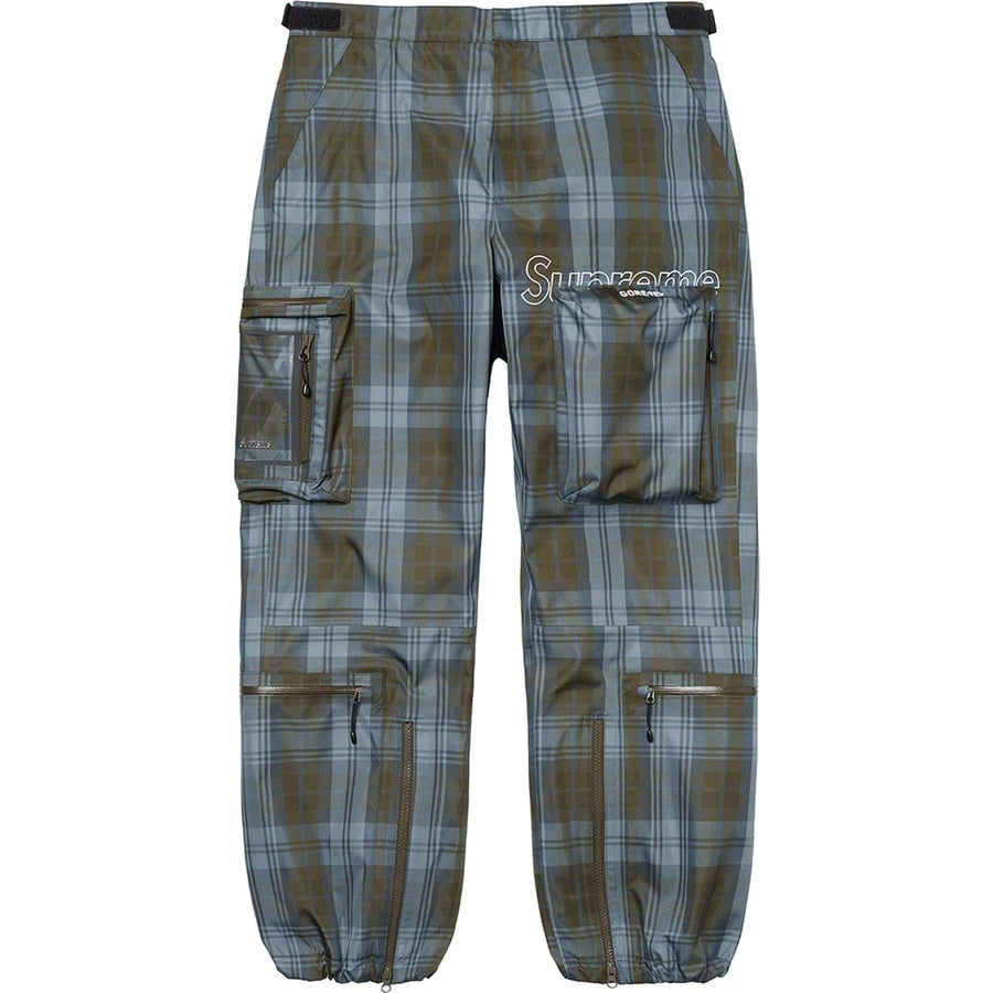 Details on GORE-TEX Tech Pant Olive Plaid from fall winter 2021 (Price is $228)