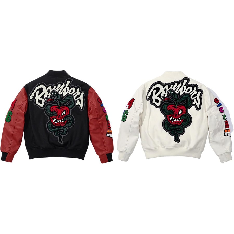 Details on Supreme WTAPS Varsity Jacket from fall winter
                                            2021 (Price is $568)