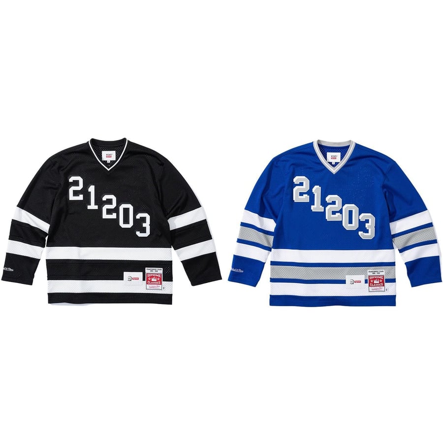 Details on Supreme WTAPS Mitchell & Ness Hockey Jersey  from fall winter 2021 (Price is $148)