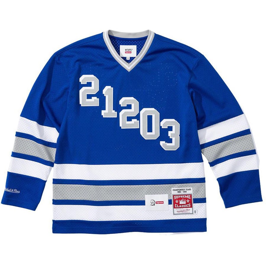 Details on Supreme WTAPS Mitchell & Ness Hockey Jersey  from fall winter
                                                    2021 (Price is $148)