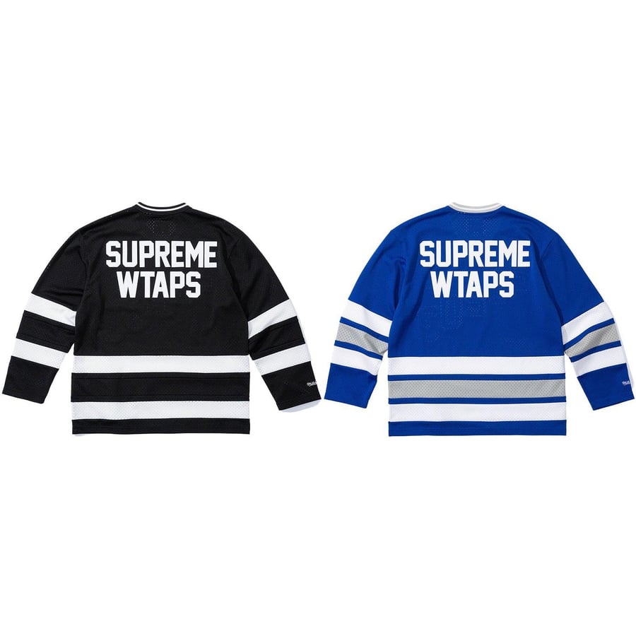 Details on Supreme WTAPS Mitchell & Ness Hockey Jersey from fall winter 2021 (Price is $148)