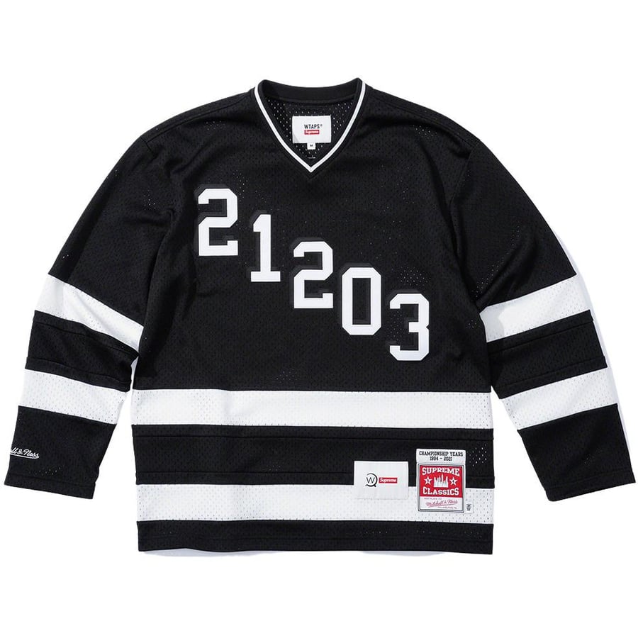 Details on Supreme WTAPS Mitchell & Ness Hockey Jersey  from fall winter
                                                    2021 (Price is $148)