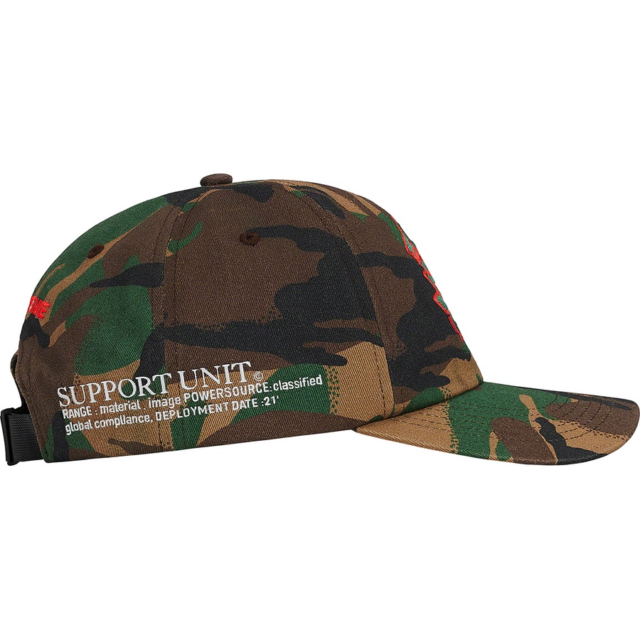 Details on Support Unit 6-Panel Swirl Camo from fall winter 2021 (Price is $54)