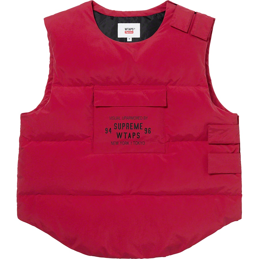 Details on Supreme WTAPS Tactical Down Vest Red from fall winter
                                                    2021 (Price is $198)