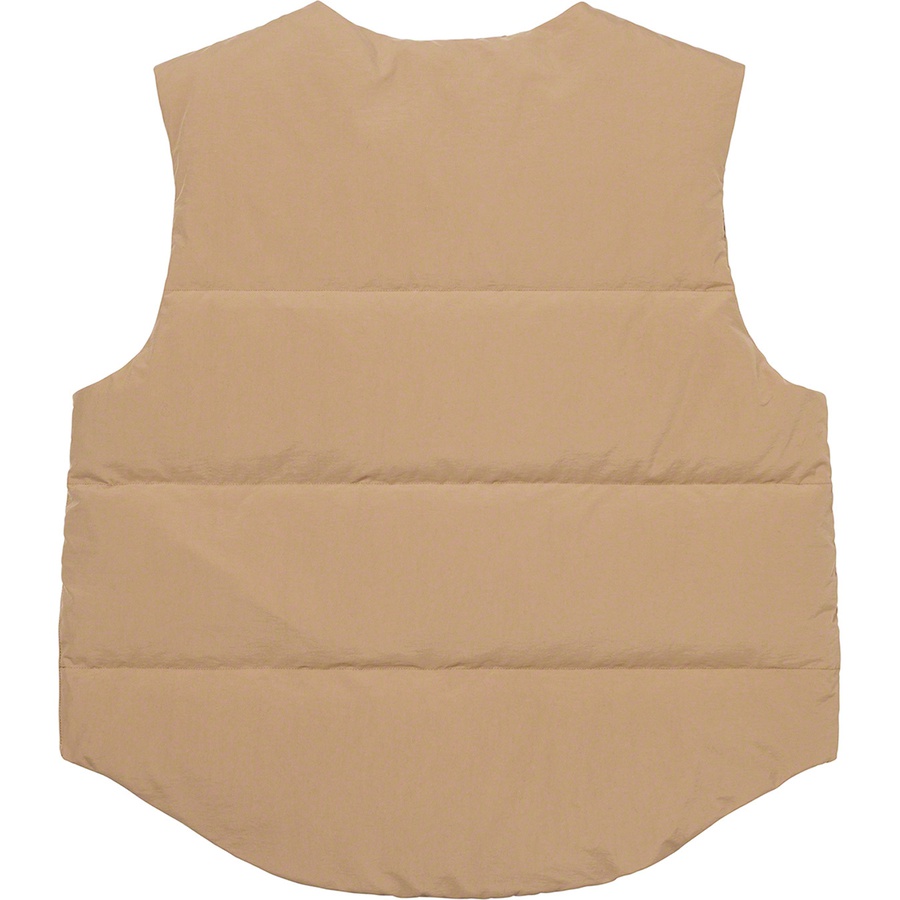 Details on Supreme WTAPS Tactical Down Vest Tan from fall winter
                                                    2021 (Price is $198)