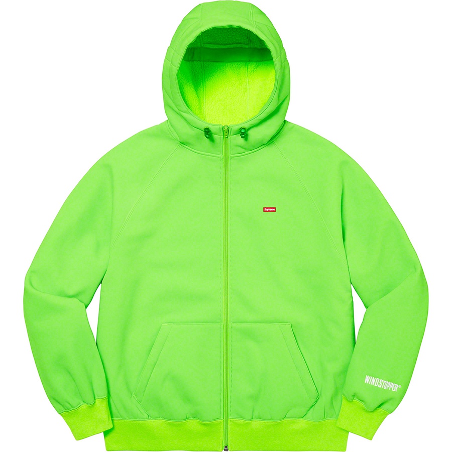 Details on WINDSTOPPER Zip Up Hooded Sweatshirt Bright Green from fall winter
                                                    2021 (Price is $198)