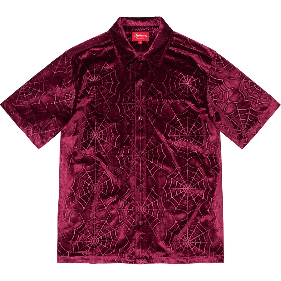 Details on Spider Web Velvet S S Shirt Burgundy from fall winter
                                                    2021 (Price is $138)