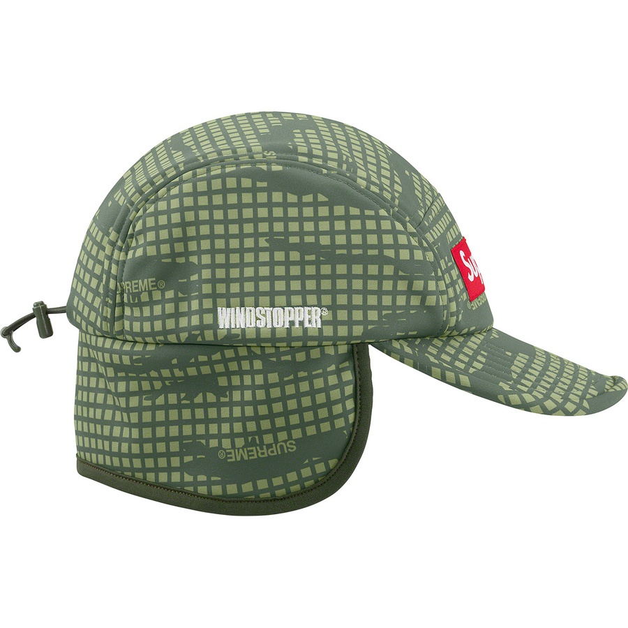 Details on WINDSTOPPER Earflap Camp Cap Olive Grid Camo from fall winter
                                                    2021 (Price is $60)