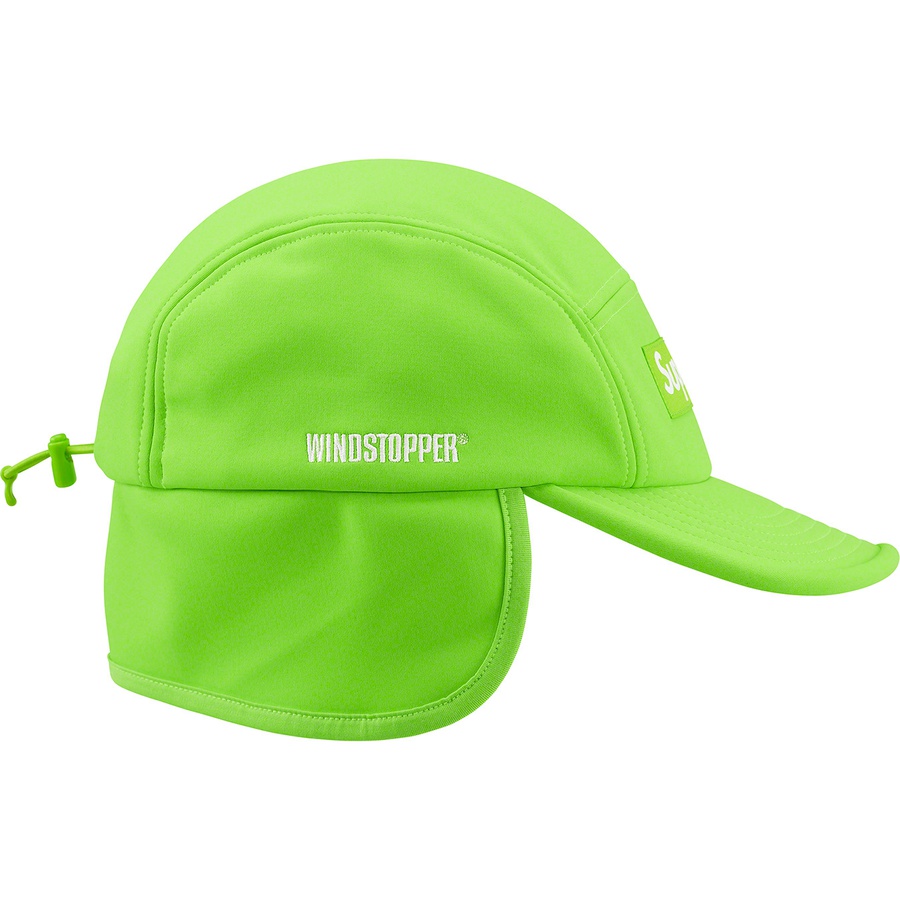 Details on WINDSTOPPER Earflap Camp Cap Bright Green from fall winter 2021 (Price is $60)