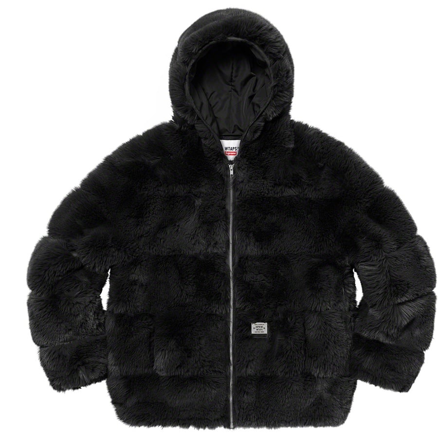 Details on Supreme WTAPS Faux Fur Hooded Jacket Black from fall winter
                                                    2021 (Price is $448)