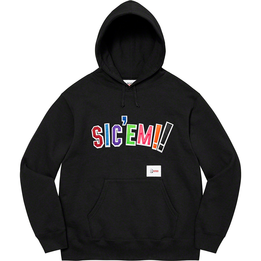 Details on Supreme WTAPS Sic’em! Hooded Sweatshirt Black from fall winter
                                                    2021 (Price is $168)