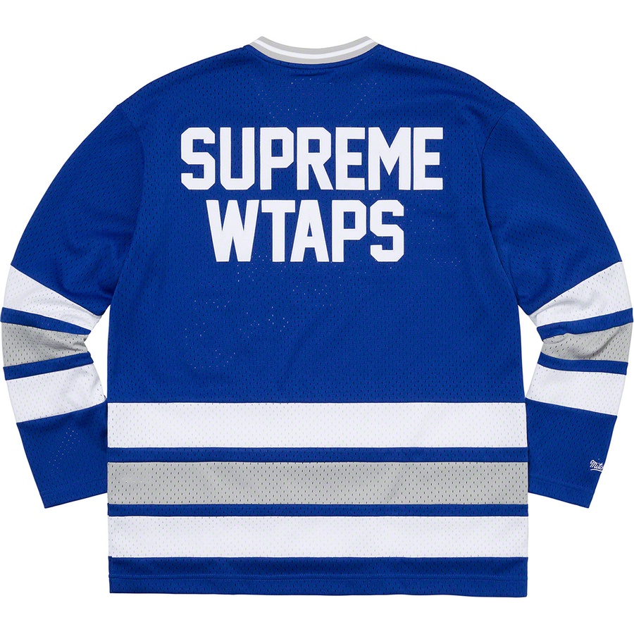 Details on Supreme WTAPS Mitchell & Ness Hockey Jersey Blue from fall winter
                                                    2021 (Price is $148)