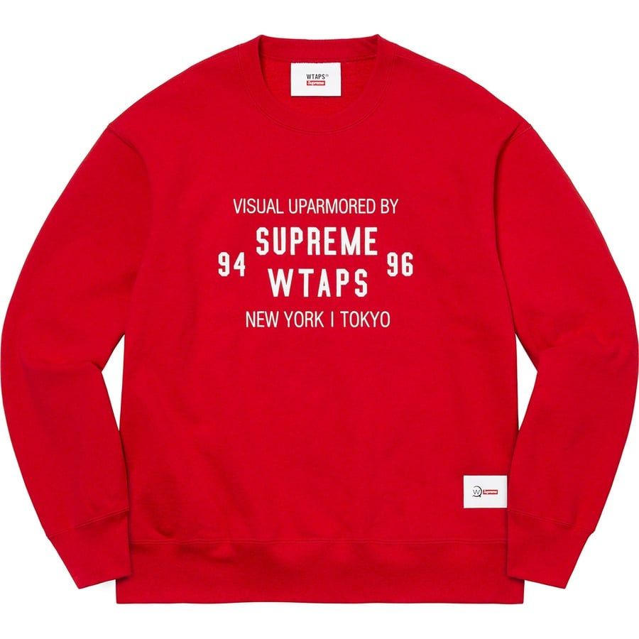 Details on Supreme WTAPS Crewneck Red from fall winter 2021 (Price is $158)