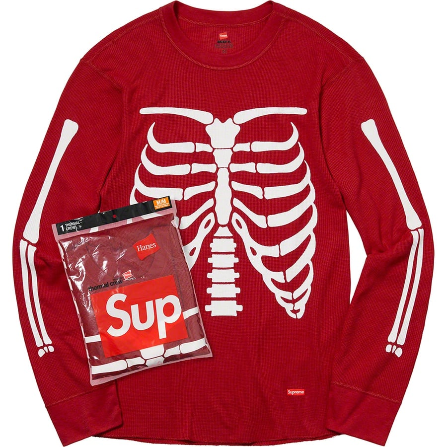 Details on Supreme Hanes Bones Thermal Crew (1 Pack) Red from fall winter
                                                    2021 (Price is $32)
