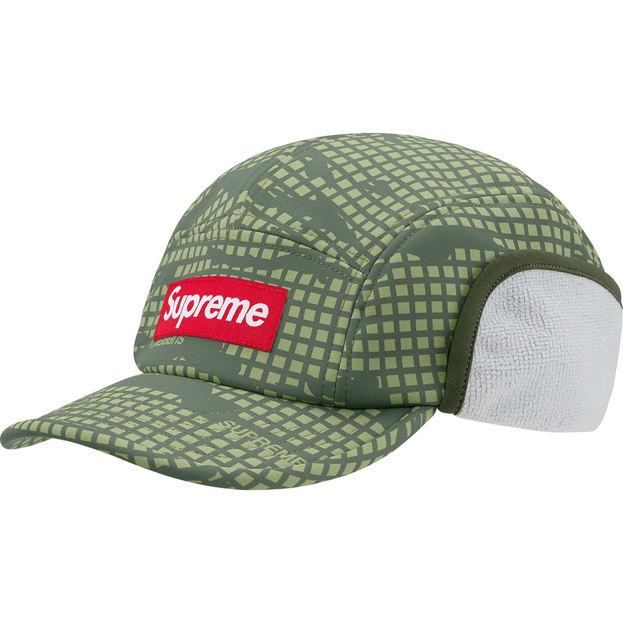 Details on WINDSTOPPER Earflap Camp Cap Olive Grid Camo from fall winter 2021 (Price is $60)