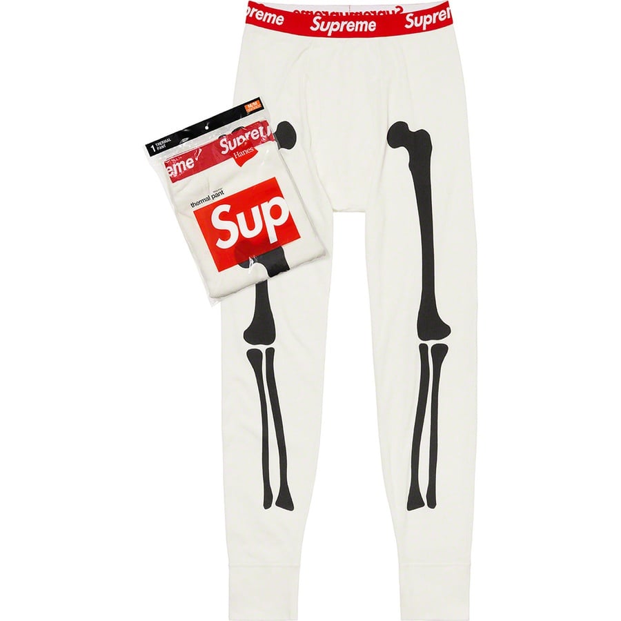 Details on Supreme Hanes Bones Thermal Pant (1 Pack) Natural from fall winter
                                                    2021 (Price is $32)