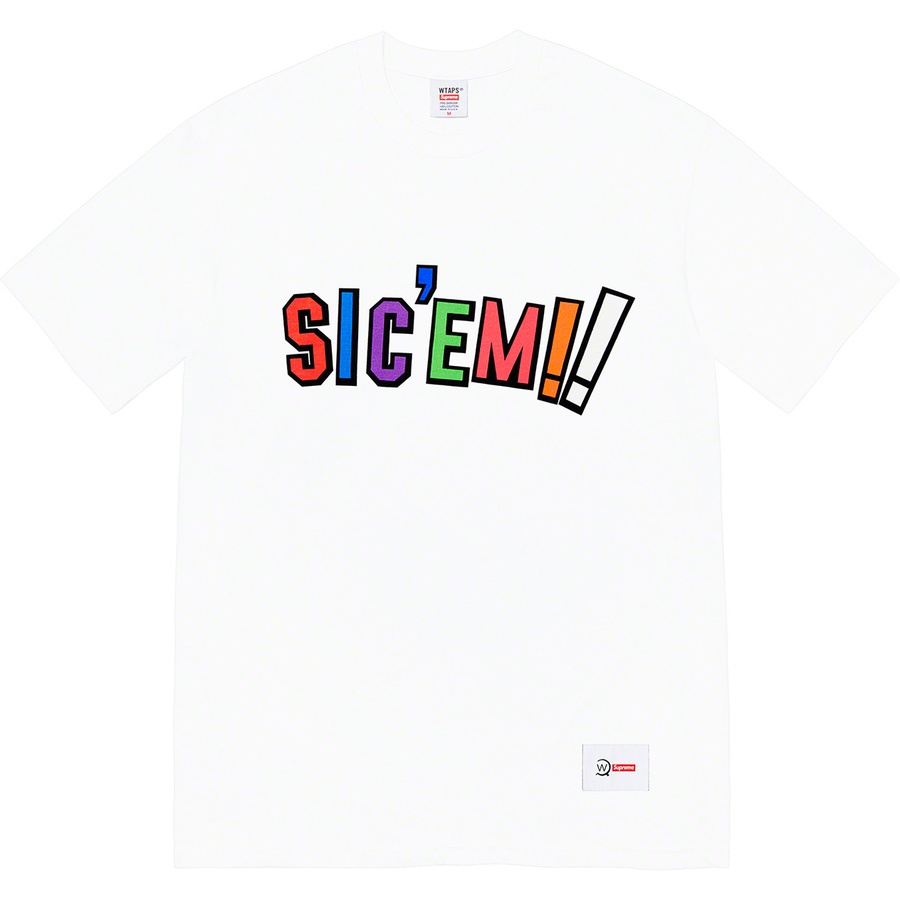 Details on Supreme WTAPS Sic'em! Tee White from fall winter
                                                    2021 (Price is $44)