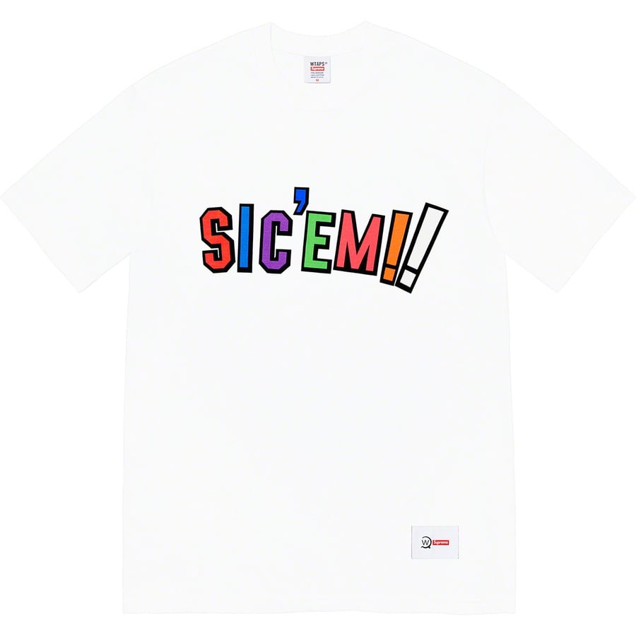 Details on Supreme WTAPS Sic'em! Tee White from fall winter
                                                    2021 (Price is $44)