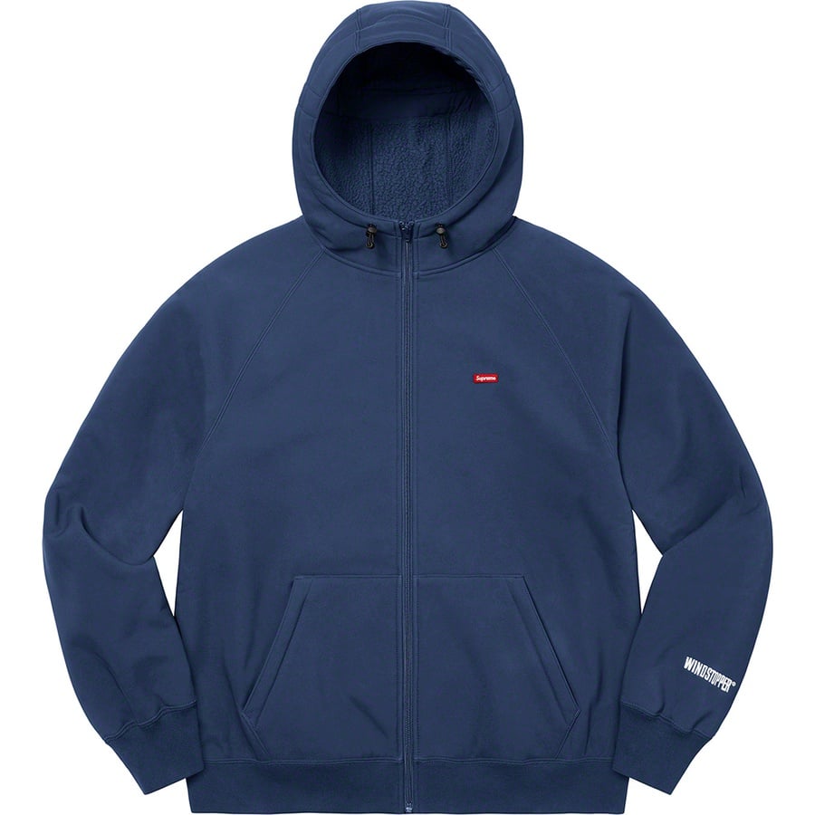 Details on WINDSTOPPER Zip Up Hooded Sweatshirt Navy from fall winter
                                                    2021 (Price is $198)