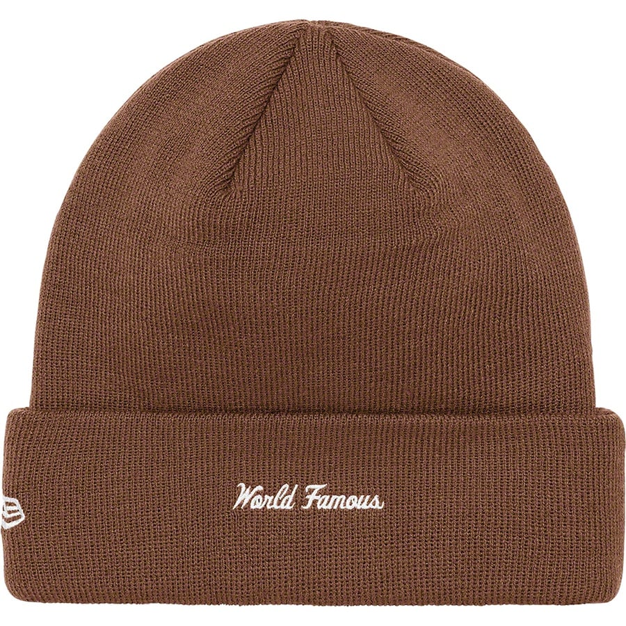 Details on New Era Box Logo Beanie Dark Brown from fall winter
                                                    2021 (Price is $38)