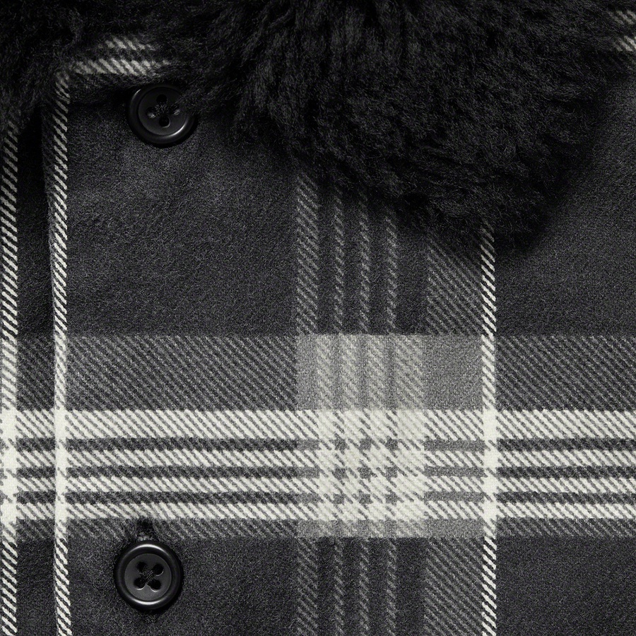 Details on Faux Fur Collar Flannel Shirt Black from fall winter
                                                    2021 (Price is $148)