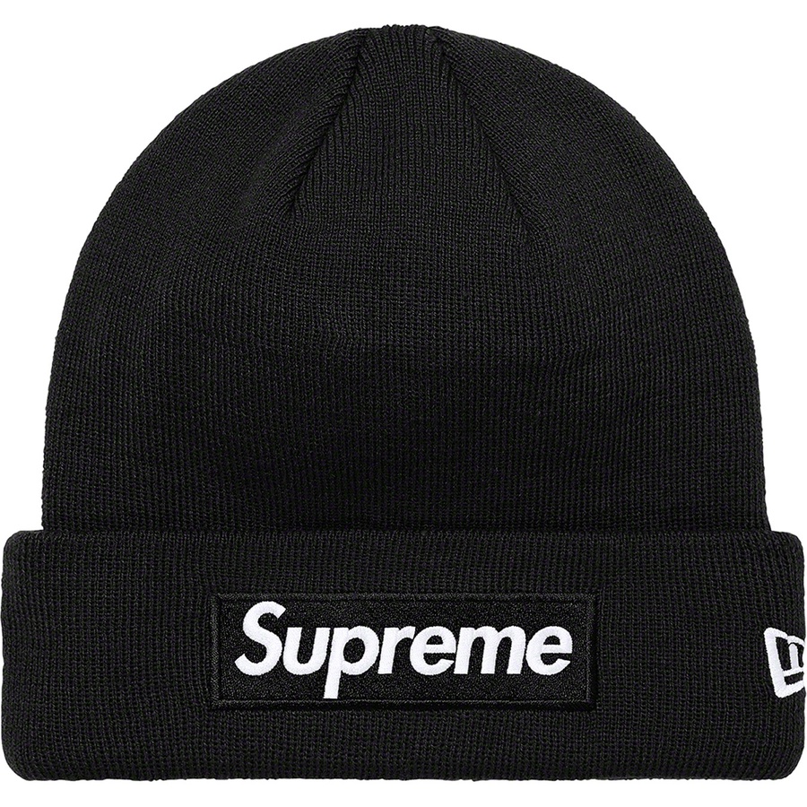 Details on New Era Box Logo Beanie Black from fall winter
                                                    2021 (Price is $38)