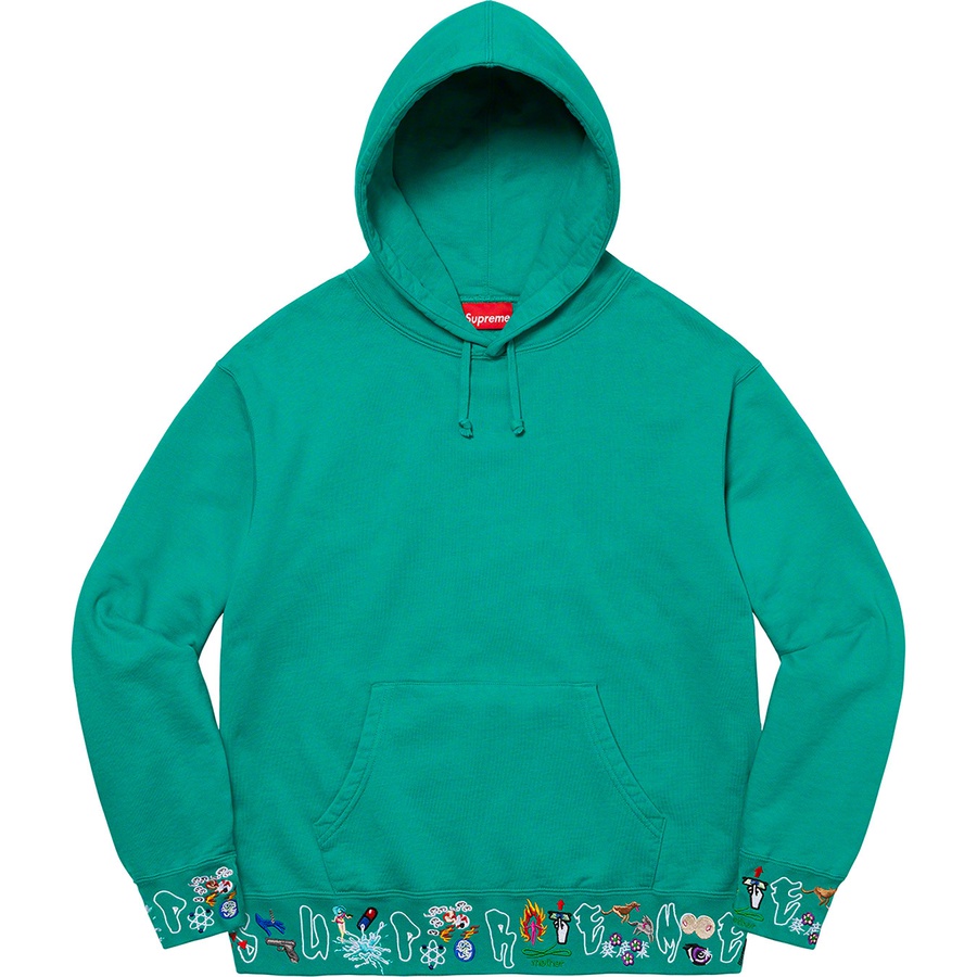Details on AOI Icons Hooded Sweatshirt Dark Aqua from fall winter 2021 (Price is $168)