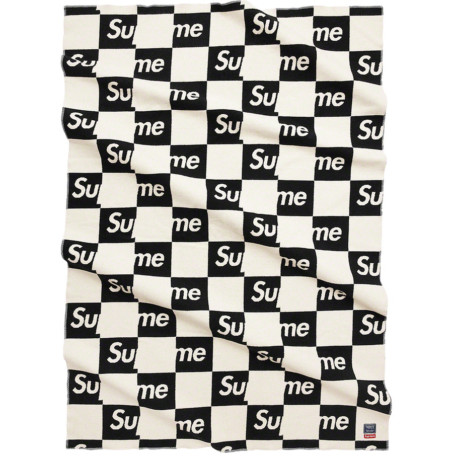 Details on Supreme Faribault Woolen Mill Checkerboard Wool Throw Black from fall winter
                                                    2021 (Price is $348)