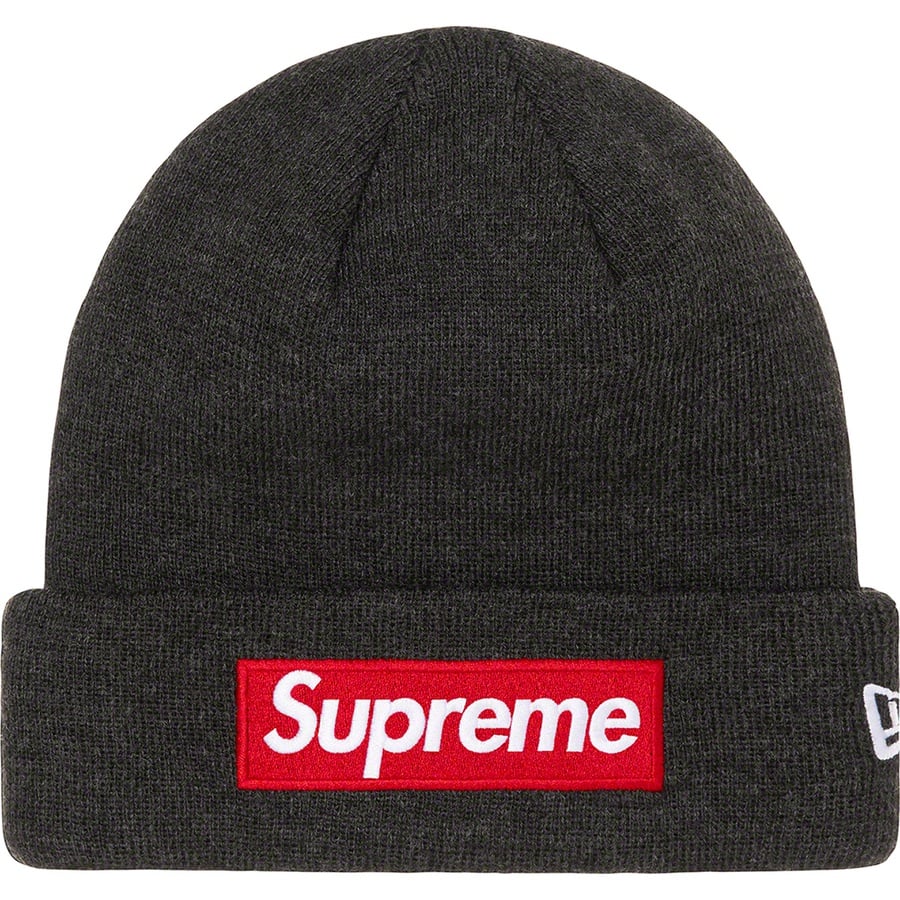 Details on New Era Box Logo Beanie Charcoal from fall winter
                                                    2021 (Price is $38)