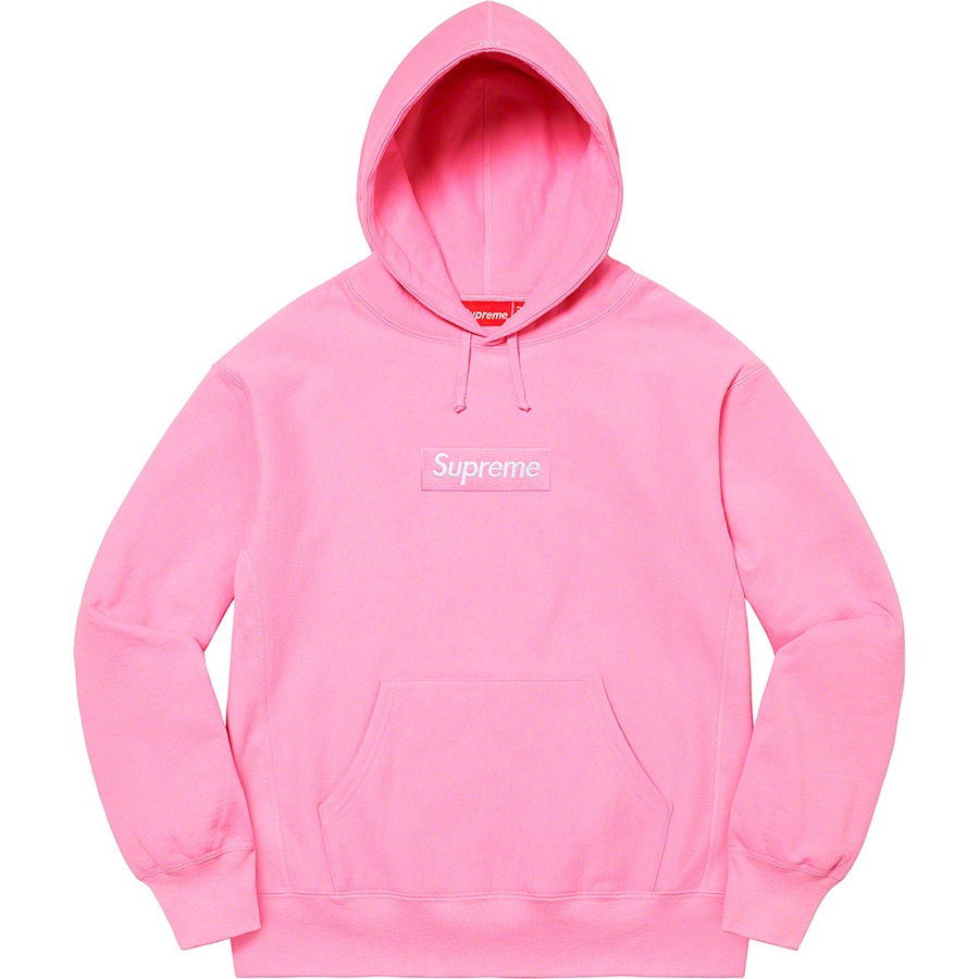 Details on Box Logo Hooded Sweatshirt Pink from fall winter 2021 (Price is $168)