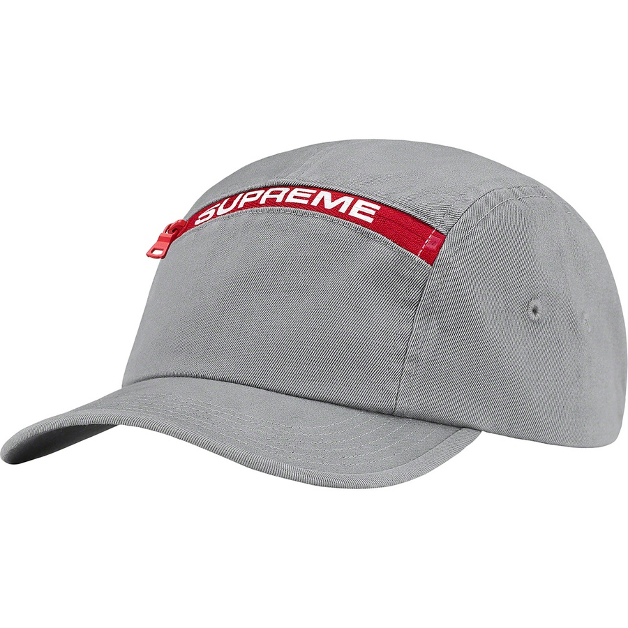 Supreme Top Zip Camp Cap (FW21) - Grey - $48