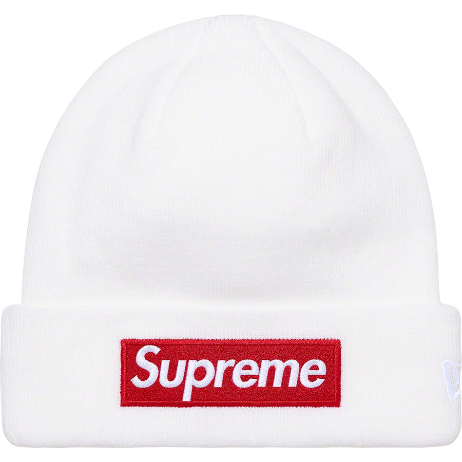 Details on New Era Box Logo Beanie White from fall winter
                                                    2021 (Price is $38)