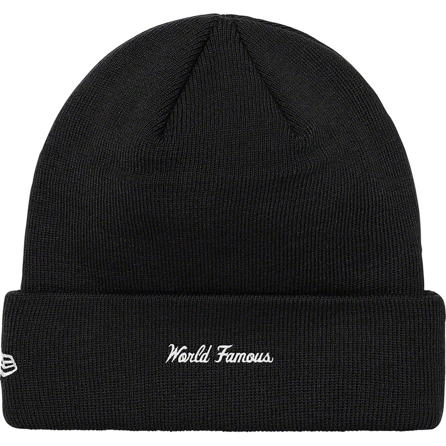 Details on New Era Box Logo Beanie Black from fall winter
                                                    2021 (Price is $38)