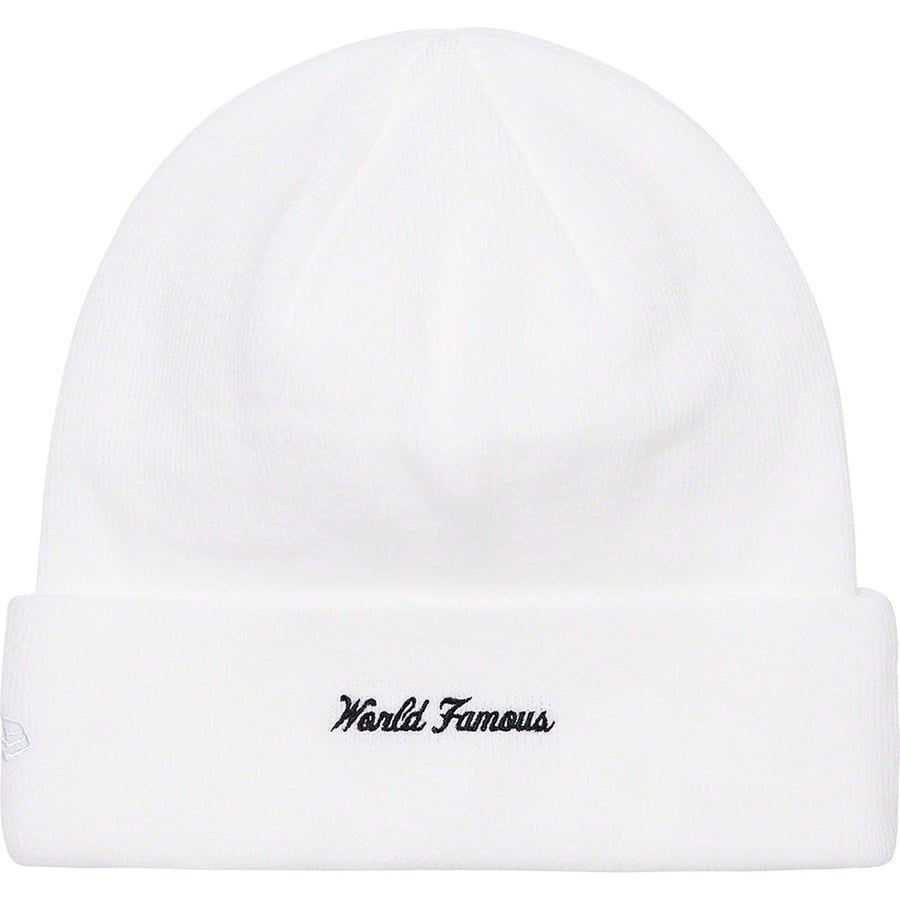 Details on New Era Box Logo Beanie White from fall winter
                                                    2021 (Price is $38)