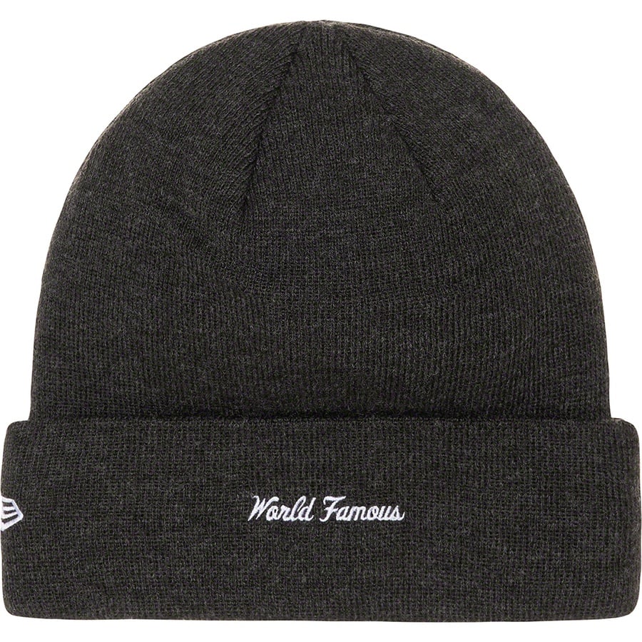 Details on New Era Box Logo Beanie Charcoal from fall winter
                                                    2021 (Price is $38)