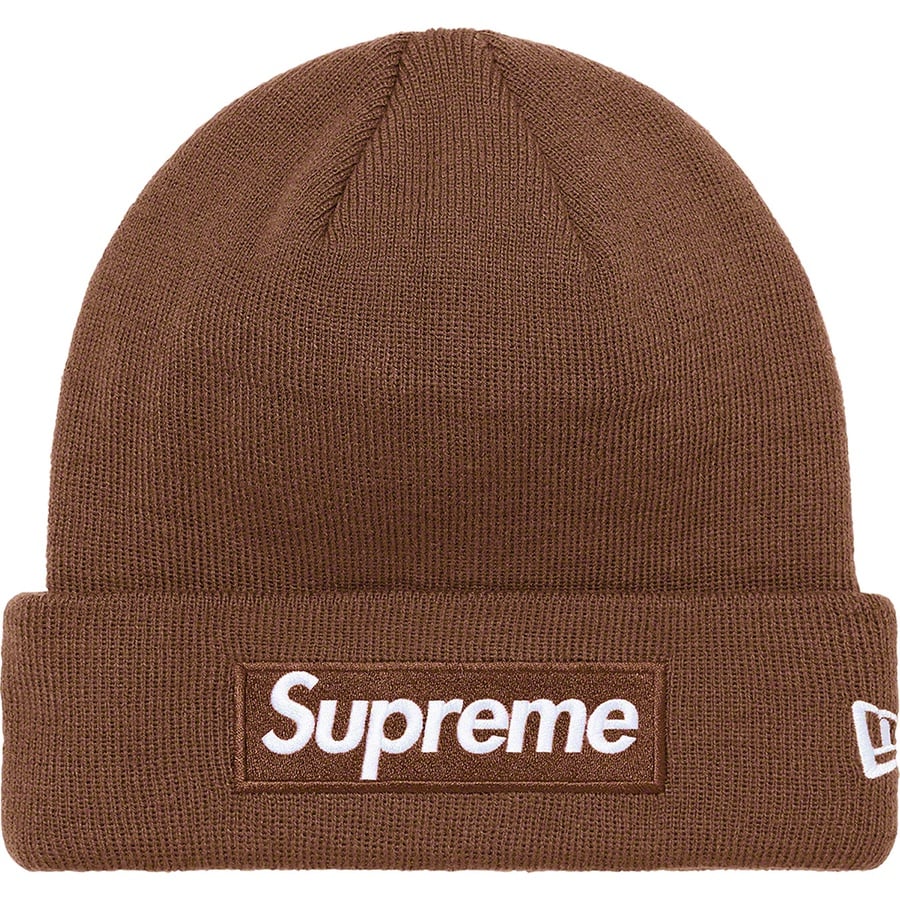 Details on New Era Box Logo Beanie Dark Brown from fall winter
                                                    2021 (Price is $38)