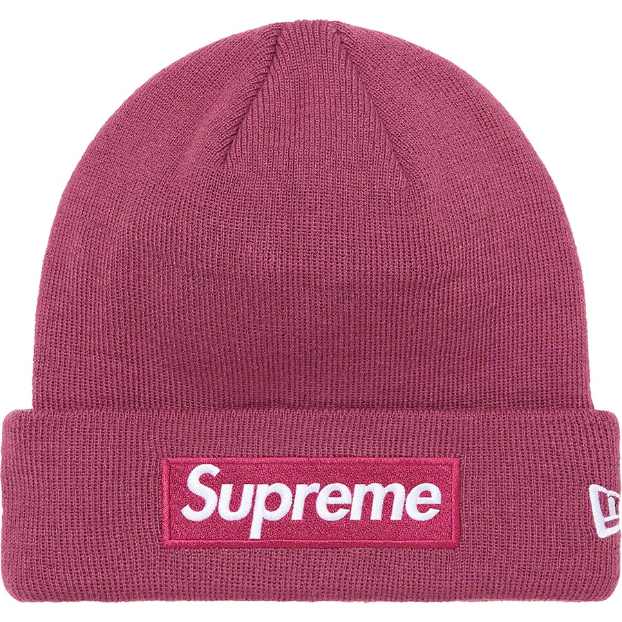 Details on New Era Box Logo Beanie Plum from fall winter 2021 (Price is $38)