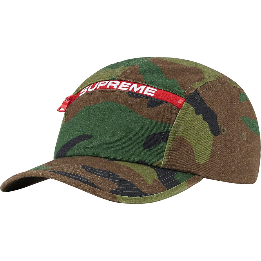 Details on Top Zip Camp Cap Woodland Camo from fall winter
                                                    2021 (Price is $48)