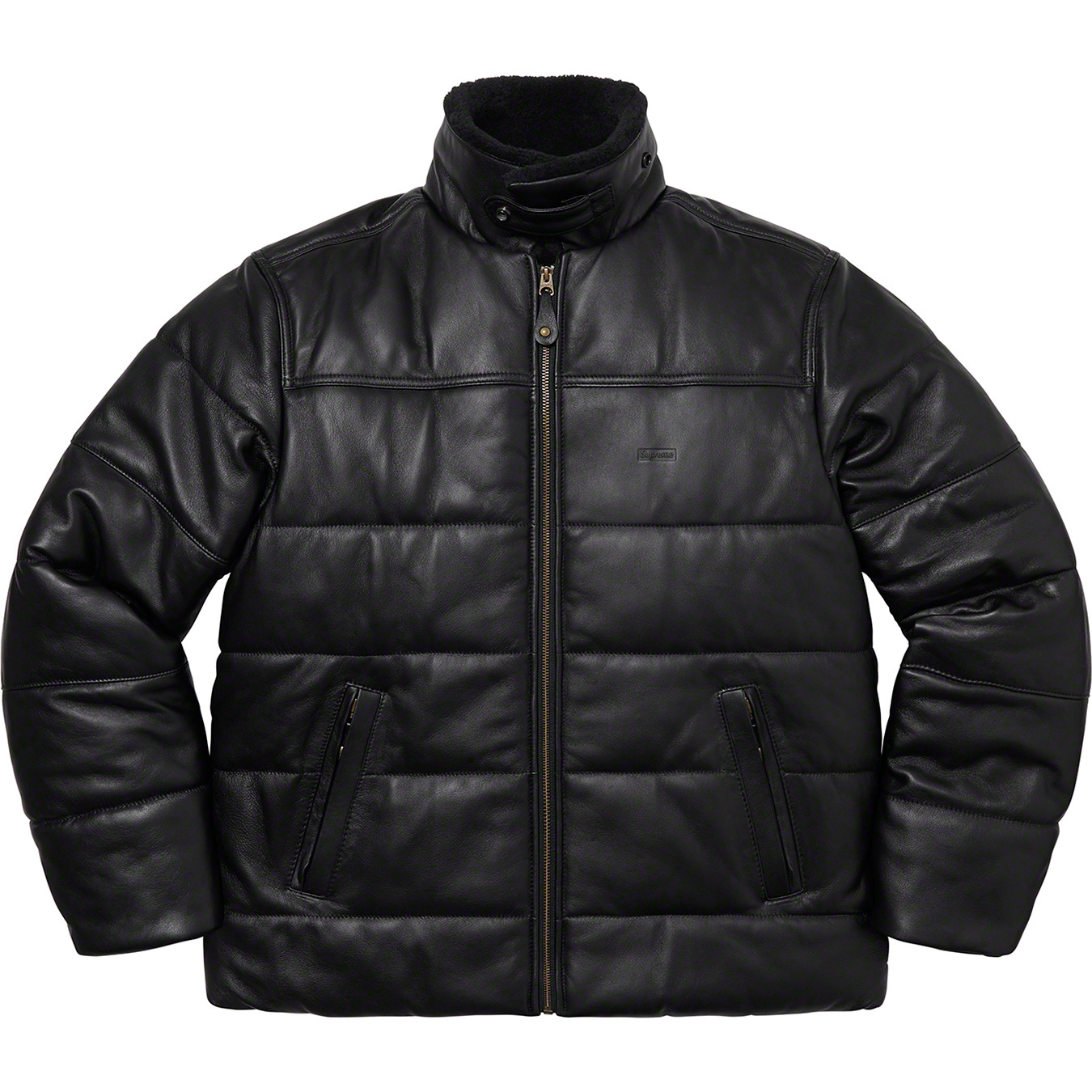 Supreme®/Schott® Shearling Collar Leather Puffy Jacket - Supreme 